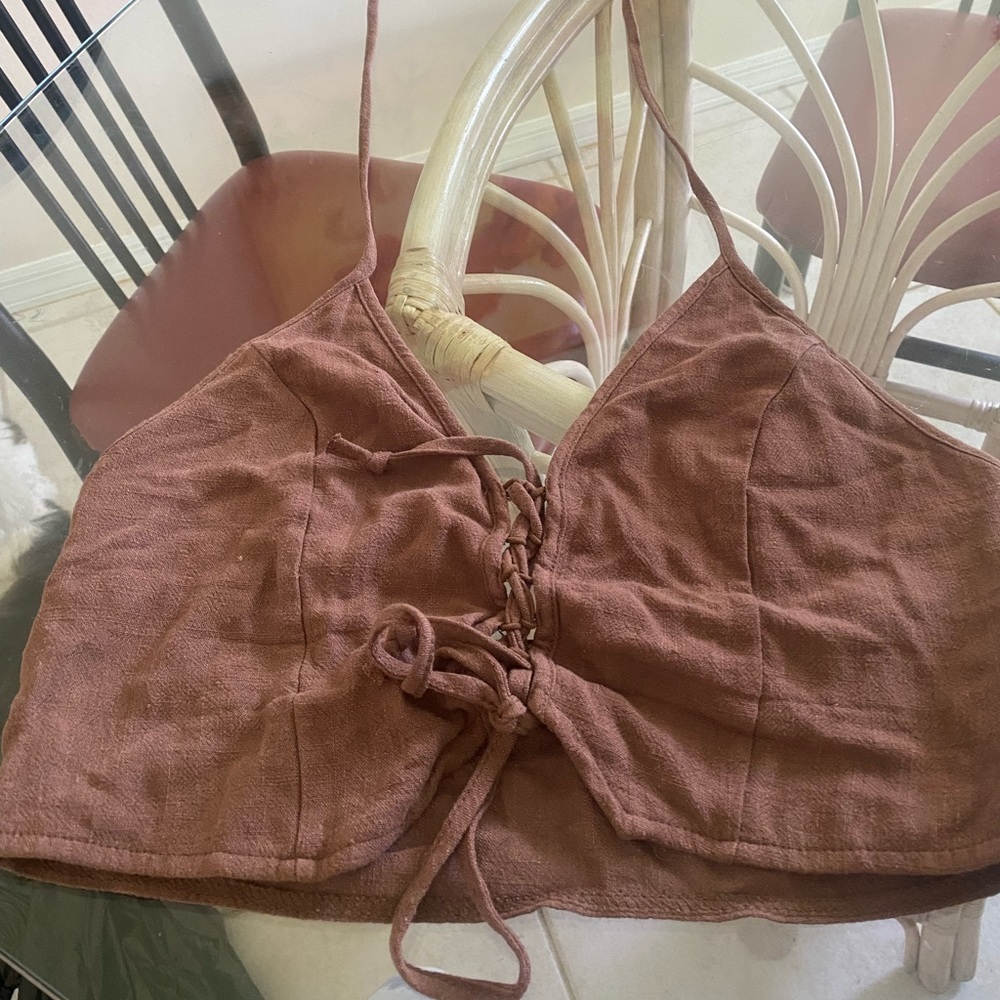 Brown LA hearts crop top from Pac Sun